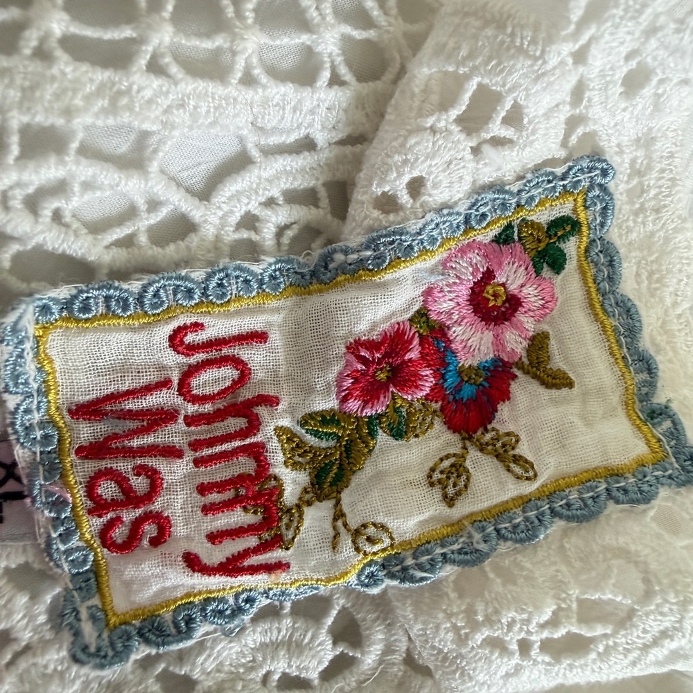 Johnny Was Tunic Blouse Lace Embroidered Ivory Sz XL Cottagecore Prairiecore - Picture 12 of 16